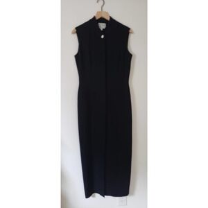 Ann Tjian Vintage Dress Sz 10 Black Sleeveless - Asian Influence